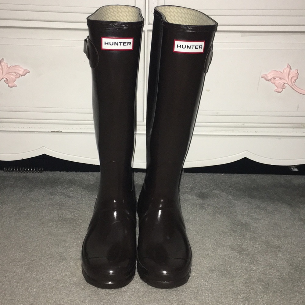 Brown hunter boots